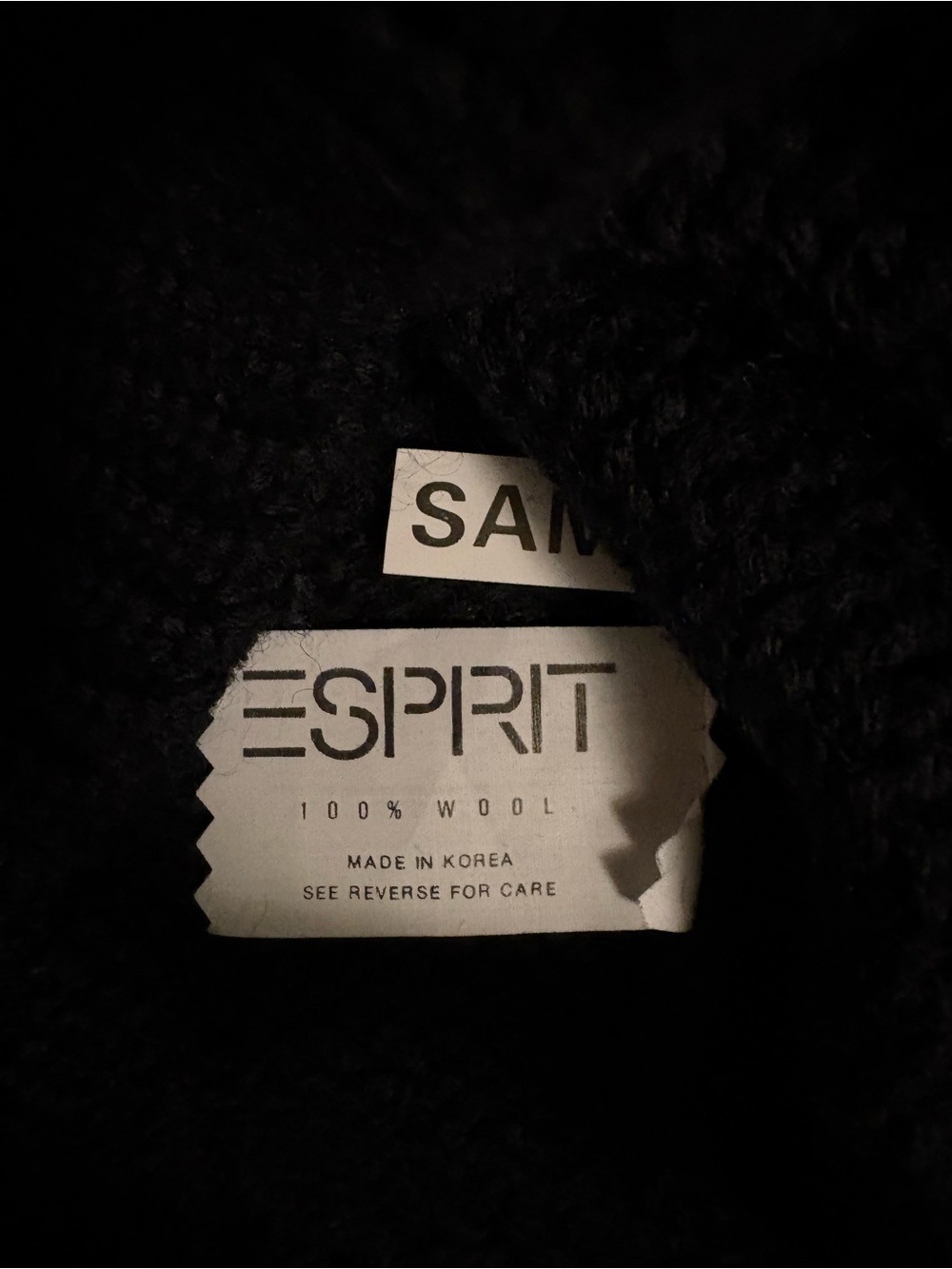 Esprit Sport Vintage 100% Wool Chunky Black White Piano Turtleneck Sweater - Picture 7 of 7